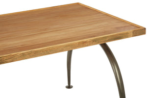 New Foundry Wooden Rectangular Dining Table with Curved Metal Legs – dimensions 3