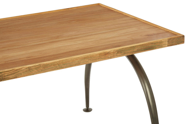 New Foundry Wooden Rectangular Dining Table with Curved Metal Legs – dimensions 3
