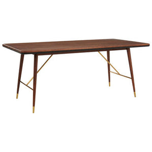 Kenso Walnut Wood Rectangular Dining Table – detail