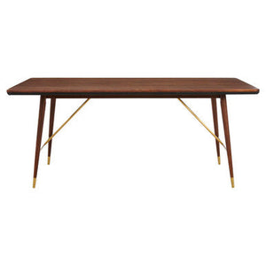 Kenso Walnut Wood Rectangular Dining Table – side view