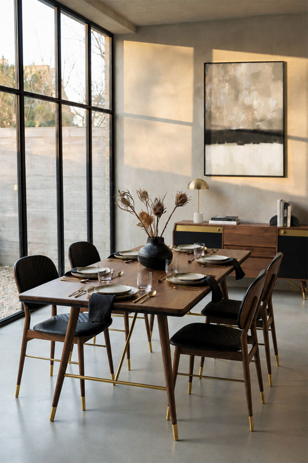 Kenso Walnut Wood Rectangular Dining Table