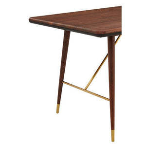 Kenso Walnut Wood Rectangular Dining Table – back view