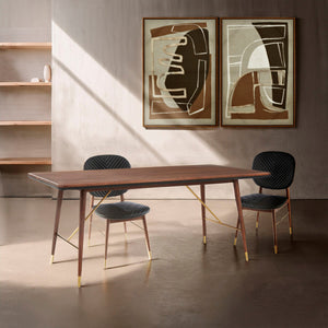 Kenso Walnut Wood Rectangular Dining Table
