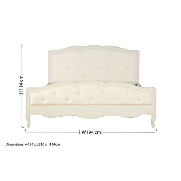 Loire White Super Kingsize Bed
