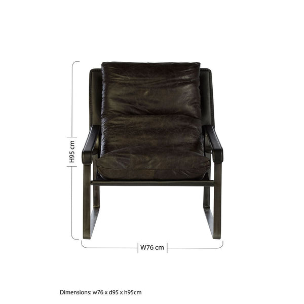 Hoxton Dark Brown Leather Lounge Chair