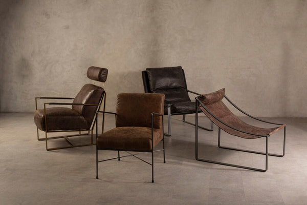 Hoxton Dark Brown Leather Lounge Chair – detail