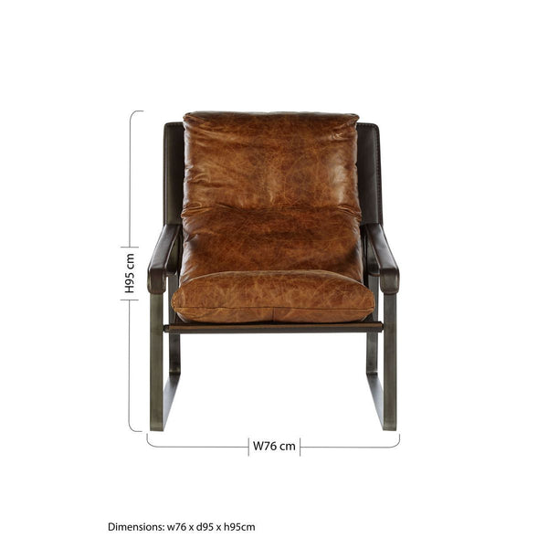 Hoxton Light Brown Leather Lounge Chair