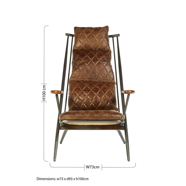 Hoxton Genuine Brown Leather Chair