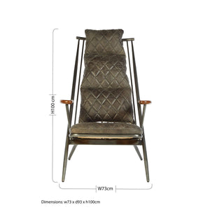 Hoxton Genuine Grey Leather Chair