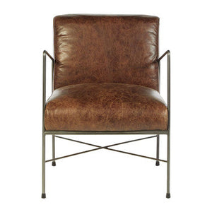 Hoxton Brown Leather Lounge Chair