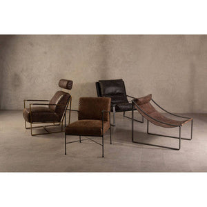 Hoxton Brown Leather Lounge Chair – detail