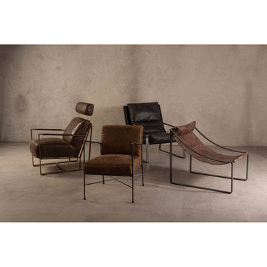 Hoxton Brown Leather Lounge Chair – detail