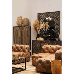 Hoxton Brown Leather Lounge Chair – back view