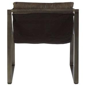 Hoxton Antique Black Leather Sling Chair – dimensions
