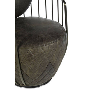 Hoxton Dark Grey Leather Swivel Chair