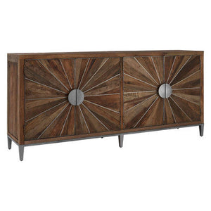 Midas Recycled Elm Wood 4 Door Sideboard – side view