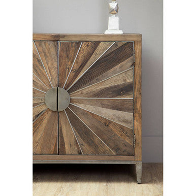Midas Recycled Elm Wood 4 Door Sideboard – detail