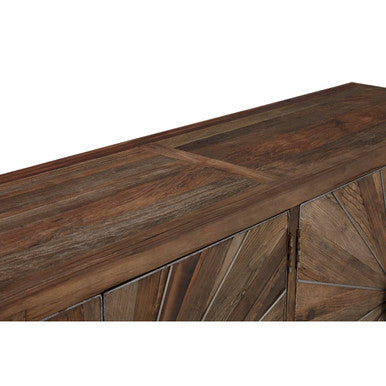 Midas Recycled Elm Wood 4 Door Sideboard – side view 2