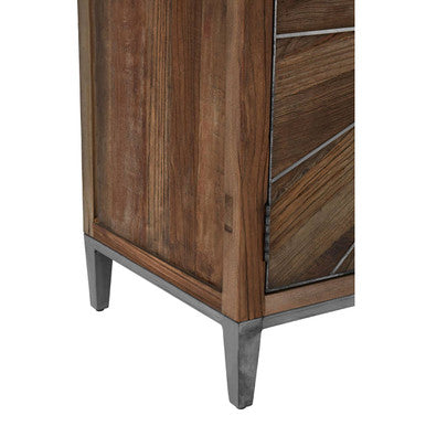 Midas Recycled Elm Wood 4 Door Sideboard – angle view