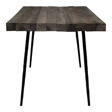 Mason Recycled Oak Wood Rectangular Dining Table – detail