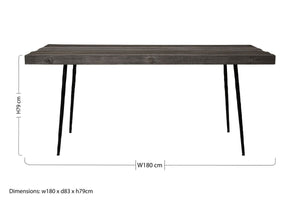 Mason Recycled Oak Wood Rectangular Dining Table – angle view