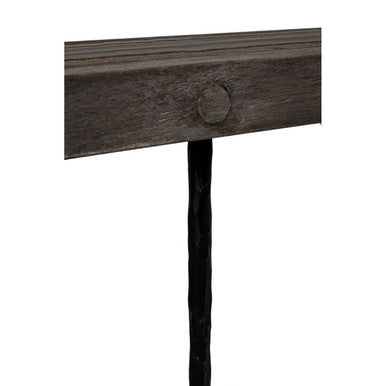 Mason Recycled Oak Wood Rectangular Dining Table – close-up
