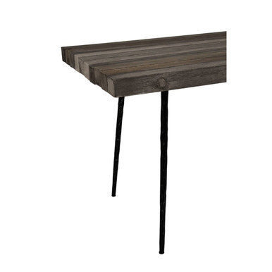 Mason Recycled Oak Wood Rectangular Dining Table – back view