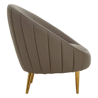 Lagero Brown Leather Effect Curved Cocoon Chair – dimensions