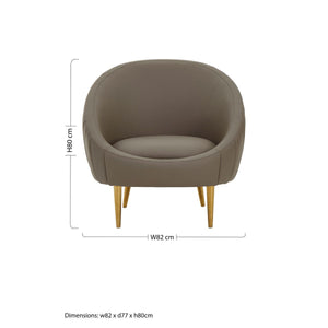 Lagero Brown Leather Effect Armchair
