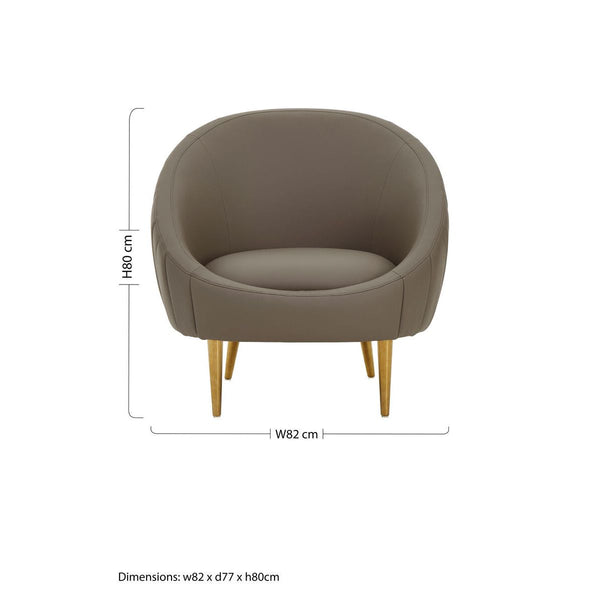 Lagero Brown Leather Effect Armchair