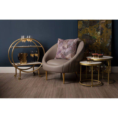 Lagero Brown Leather Effect Armchair