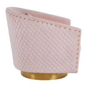 Plazoni Pink Velvet Chair With Gold Base
