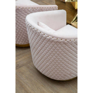 Plazoni Pink Velvet Chair With Gold Base