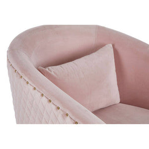 Plazoni Pink Velvet Chair With Gold Base