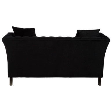 Sabrina Onyx Fabric 2 Seater Sofa with Wheels – dimensions