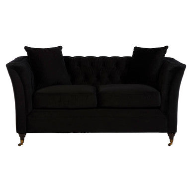 Sabrina Onyx Fabric 2 Seater Sofa with Wheels