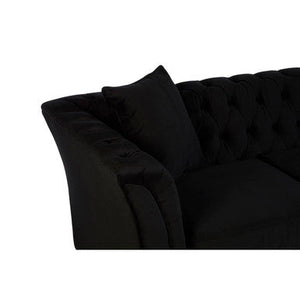 Sabrina Onyx Fabric 2 Seater Sofa with Wheels – close-up
