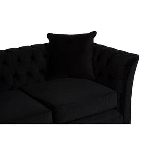 Sabrina Onyx Fabric 2 Seater Sofa with Wheels – back view