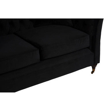 Sabrina Onyx Fabric 2 Seater Sofa with Wheels – angle view