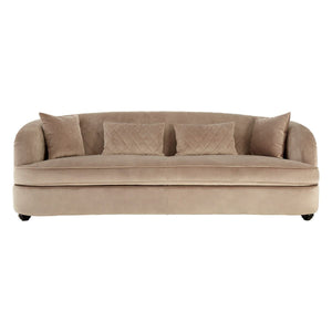 Fiji Three Seat Grey Cotton Velvet Sofa