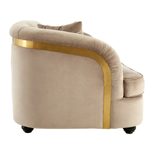 Fiji Three Seat Grey Cotton Velvet Sofa