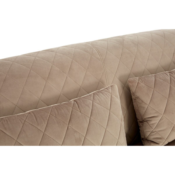 Fiji Three Seat Grey Cotton Velvet Sofa