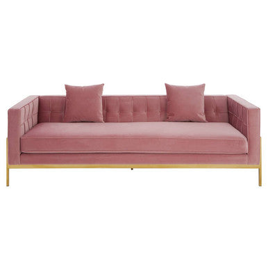 Rena Pink Velvet 3 Seater Sofa