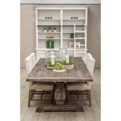 Lovina Recycled Pine Wood Rectangular Dining Table – in room setting