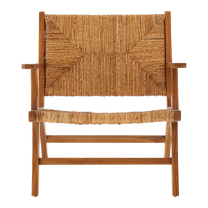 Lovina Teak Wood and Natural Rattan Armchair – side view