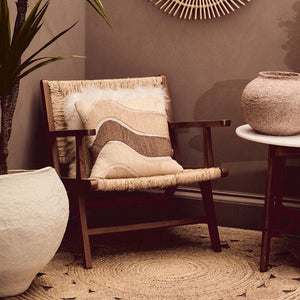 Lovina Teak Wood and Natural Rattan Armchair