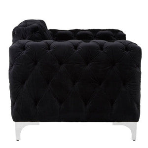 Madina Black Velvet Modern Chesterfield Chair – dimensions