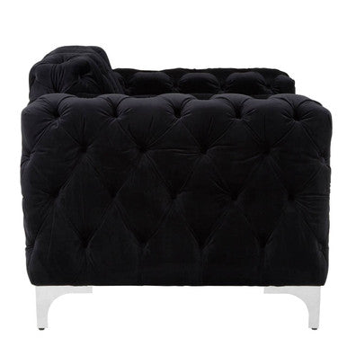 Madina Black Velvet Modern Chesterfield Chair – dimensions