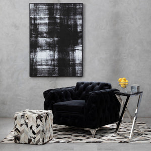 Madina Black Velvet Modern Chesterfield Chair – detail