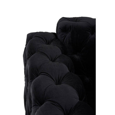 Madina Black Velvet Modern Chesterfield Chair – side view 2